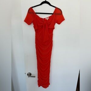 Privy orange rouche dress